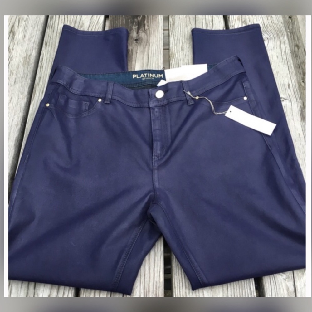 NWT!!  CHICO’S PURPLE FAUX LEATHER PANTS!!!